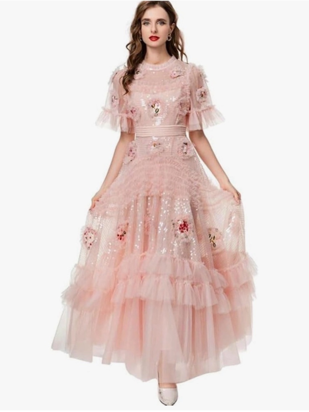 Women’s O Neck Short Sleeve Dress